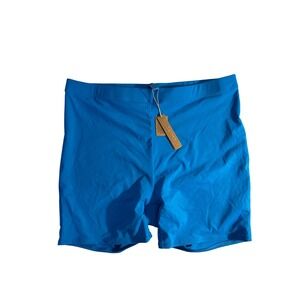 SKIMS Recycled Swim Mid Waist Short Size XL Turquoise Blue NEW